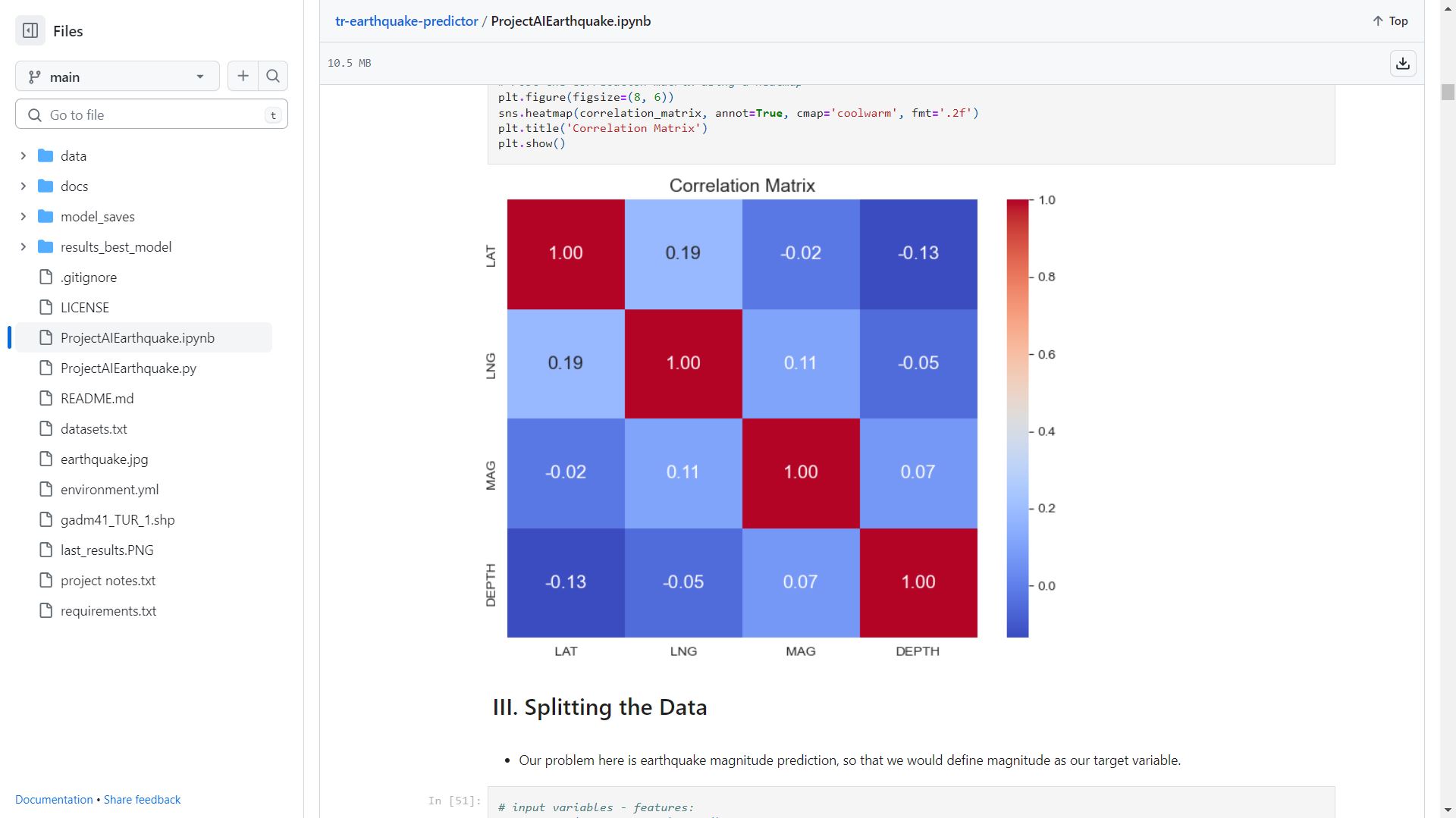 AI project earthquake